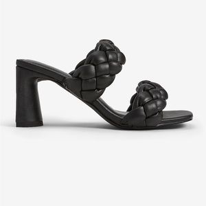 Braided Double Band Block Heel Sandals